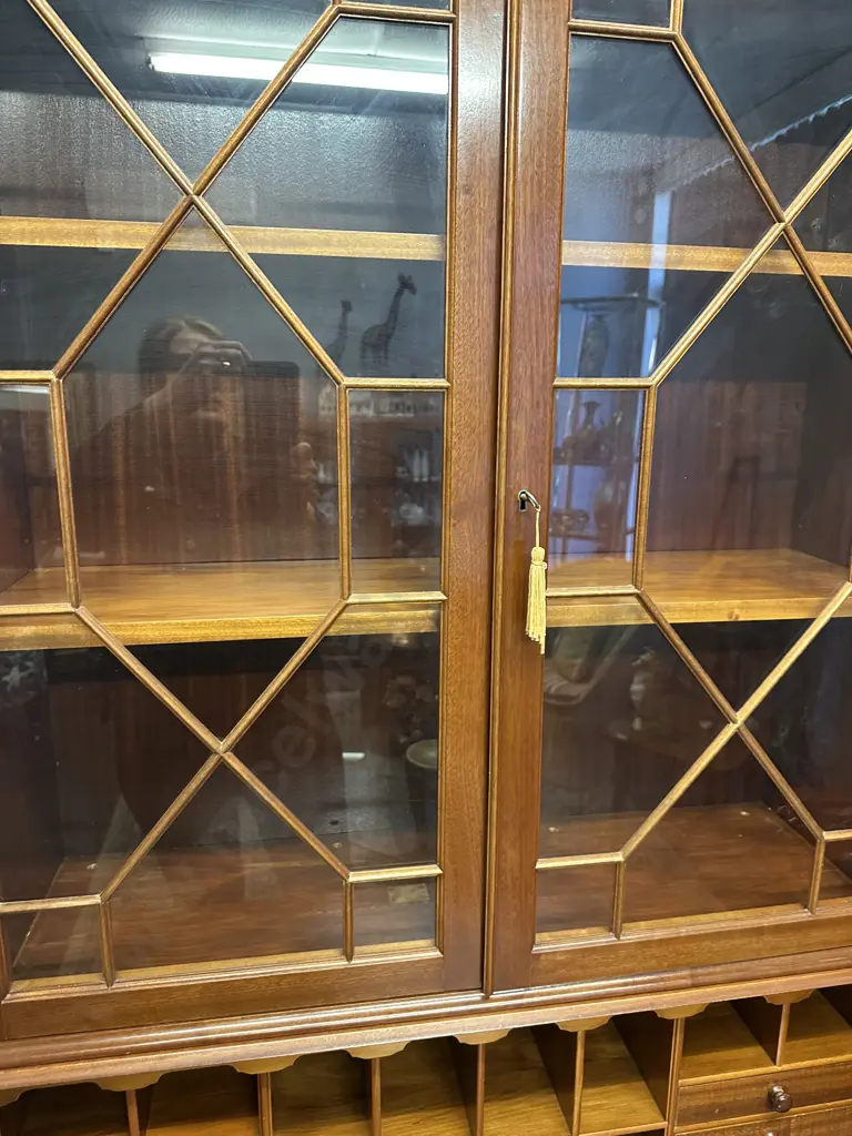 Antique Georgian Regency Style Mahogany Secretary / Bureau Bookcase. H204 W93 D50cm Image 1++
