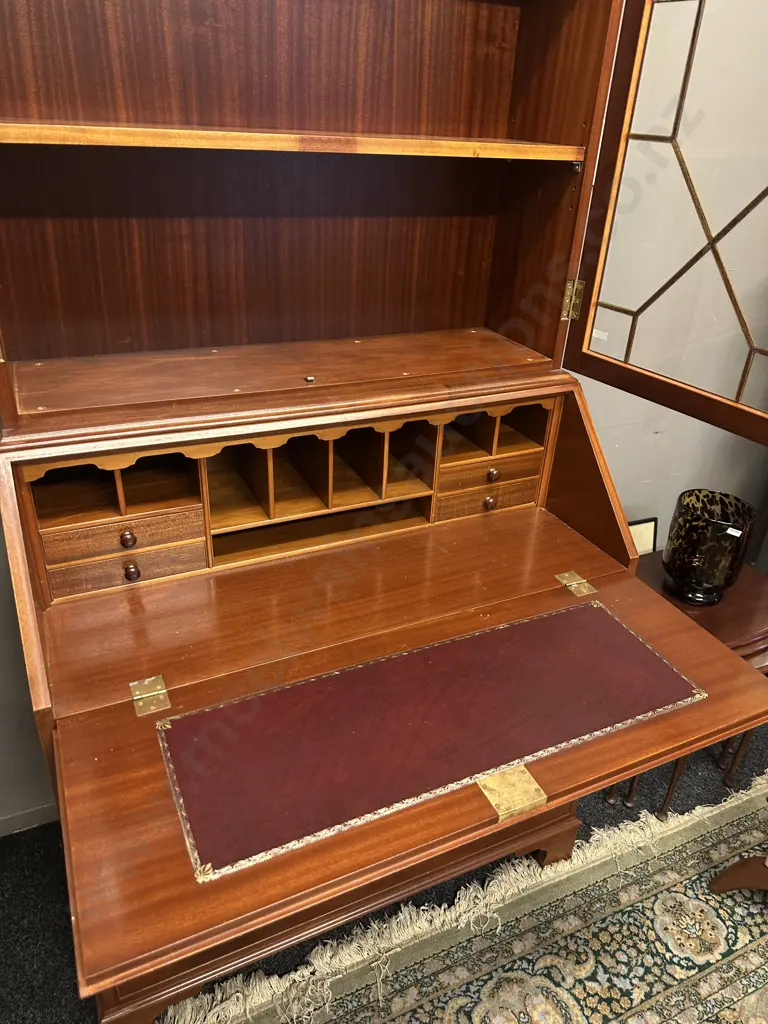 Antique Georgian Regency Style Mahogany Secretary / Bureau Bookcase. H204 W93 D50cm Image 1++