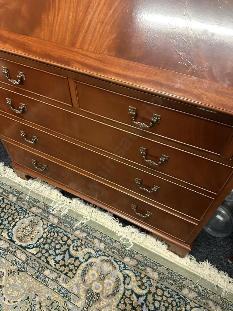 Antique Georgian Regency Style Mahogany Secretary / Bureau Bookcase. H204 W93 D50cm Image 1++