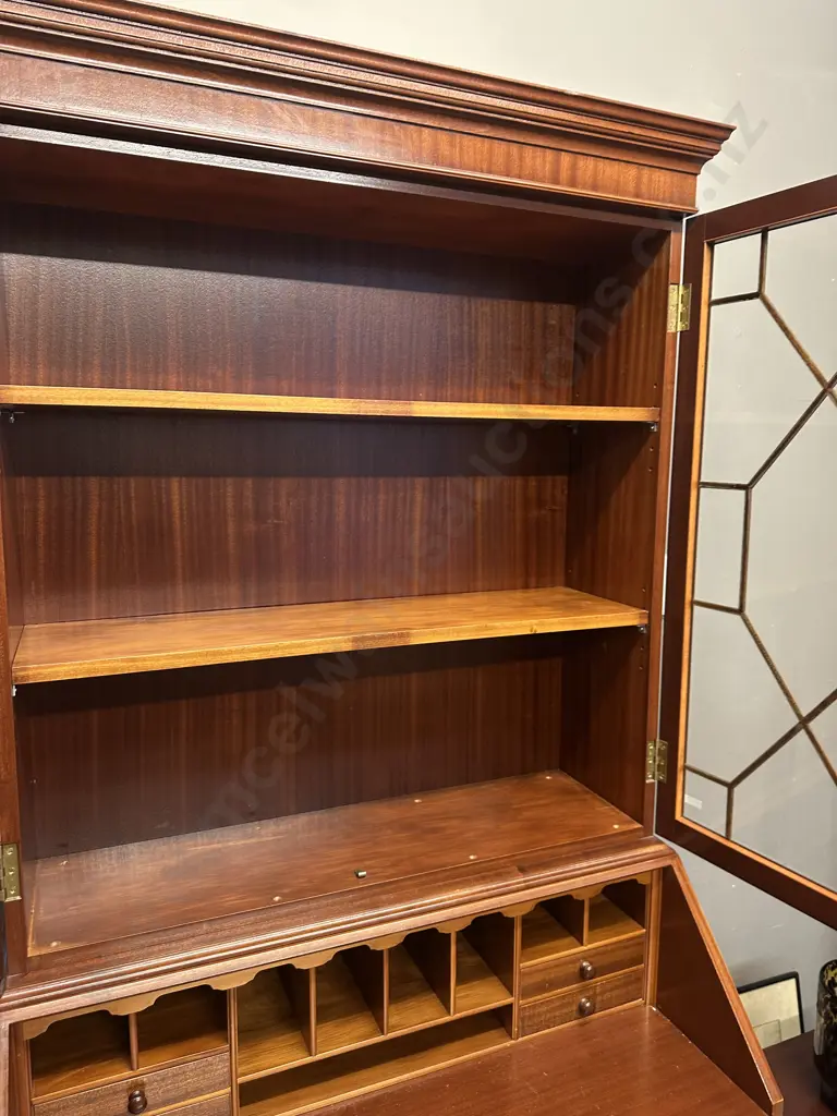 Antique Georgian Regency Style Mahogany Secretary / Bureau Bookcase. H204 W93 D50cm Image 1++
