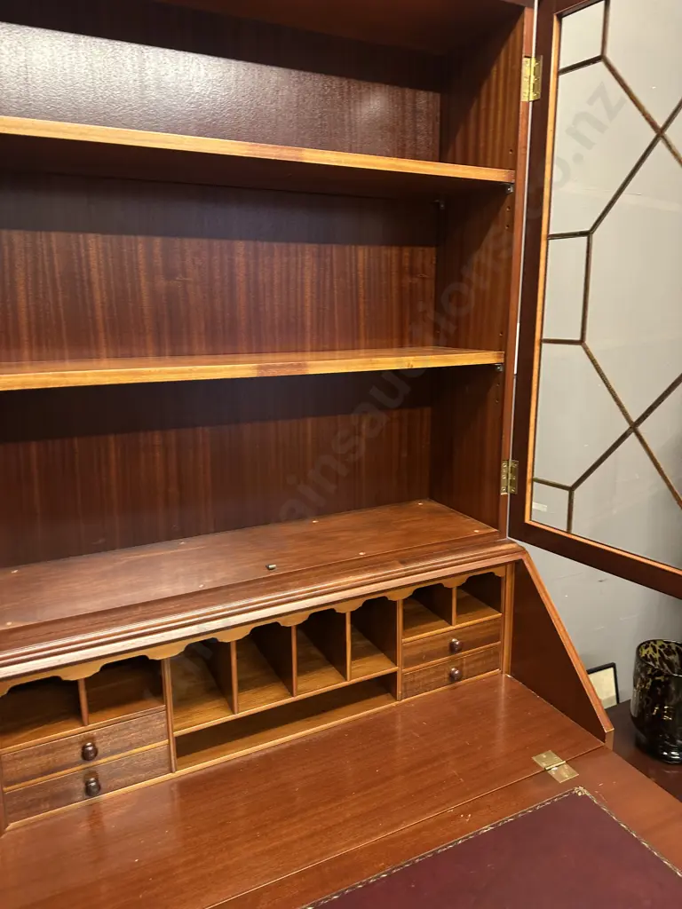 Antique Georgian Regency Style Mahogany Secretary / Bureau Bookcase. H204 W93 D50cm Image 1++