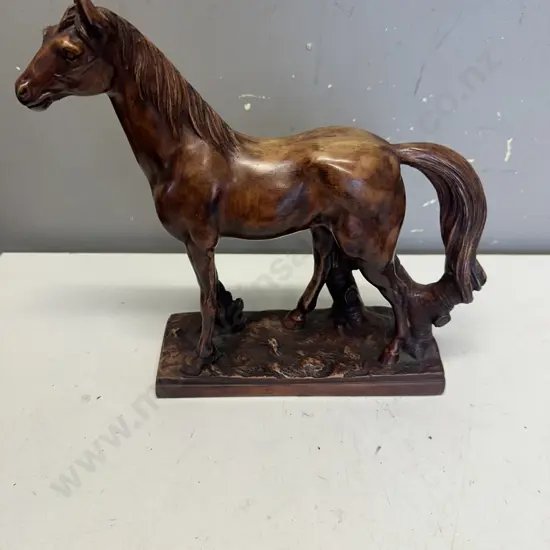 Marble Art Product NZ Horse Figurine H26 W27cm.