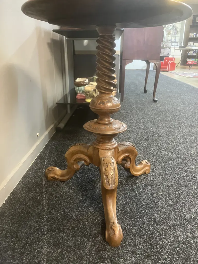 Antique Burr Walnut Marquetry Wine Table c1800's. 62 x 49cm Image 1++