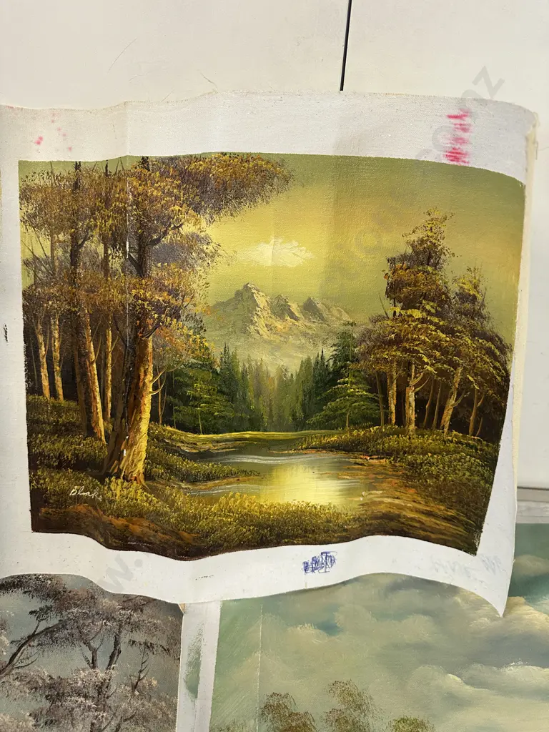 Three Unframed Oil Paintings Image 1++