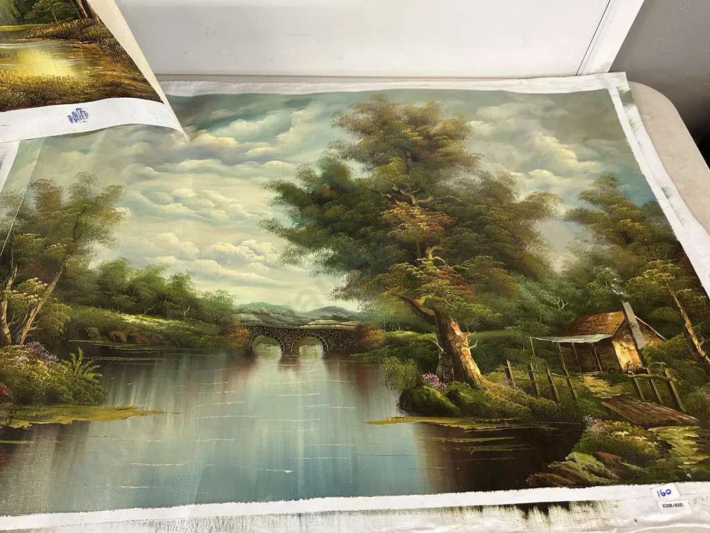 Three Unframed Oil Paintings Image 1++