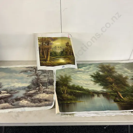Three Unframed Oil Paintings