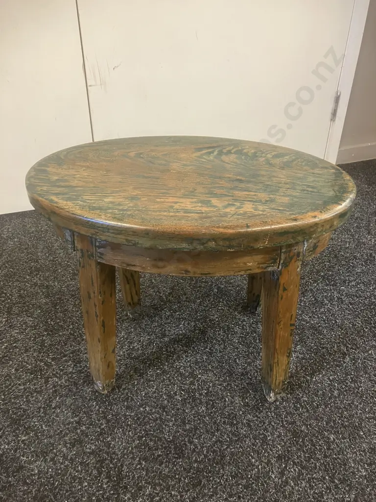 Antique Milking Stool. H35 W45 D31cm Image 1++