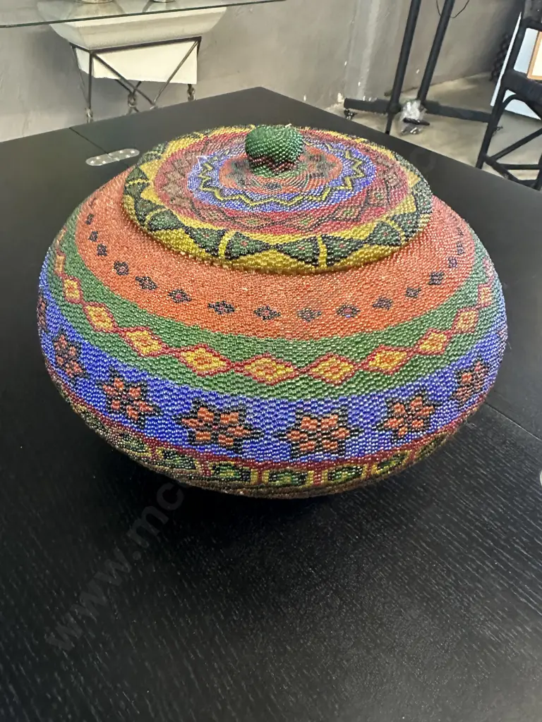 Hand Crafted Balinese Lidded Basket Image 1++