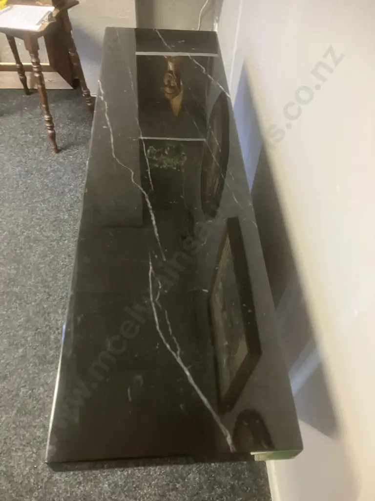 Black Marble Console Table. H77 W140 D40cm Image 1++