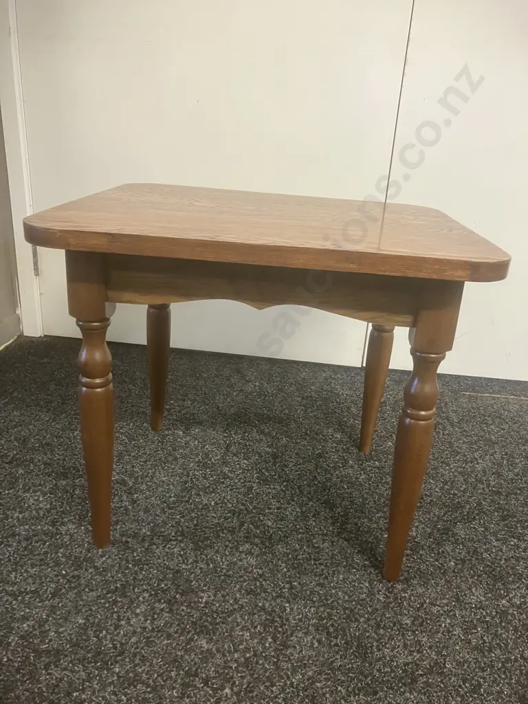 Oak Side Table, Turned Legs. H45 W52 D46cm Image 1++