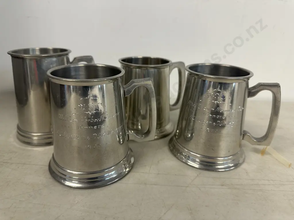 Vintage Pewter Beer Steins x 4 Including Windsor, Perfection Etc Image 1++