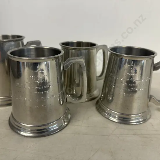 Vintage Pewter Beer Steins x 4 Including Windsor, Perfection Etc