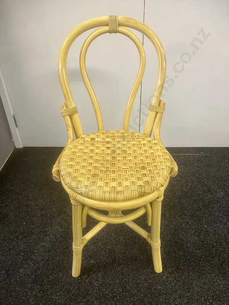 Plastic Bentwood Look Chair With Woven Seat Image 1++