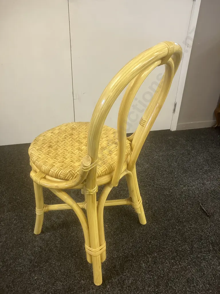 Plastic Bentwood Look Chair With Woven Seat Image 1++