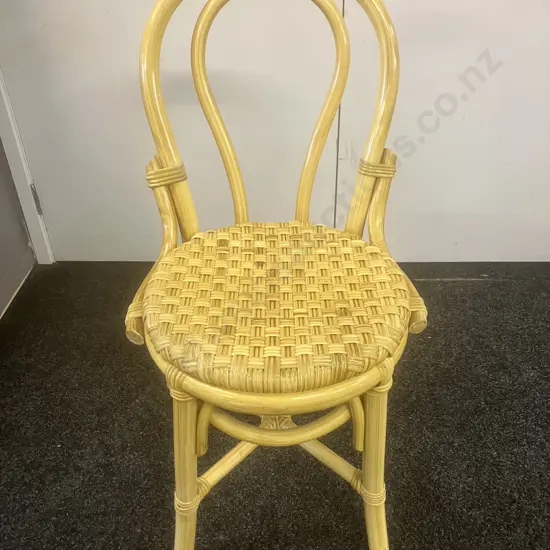 Plastic Bentwood Look Chair With Woven Seat