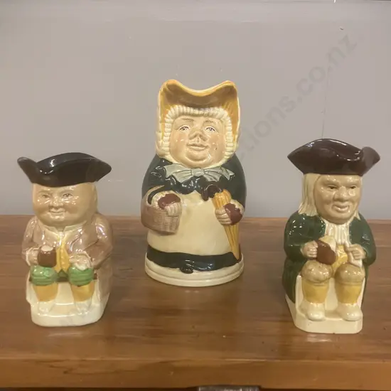 Vintage Wood & Sons England Toby Jugs x 3  - 'Betsy', No. 3 & Philpot