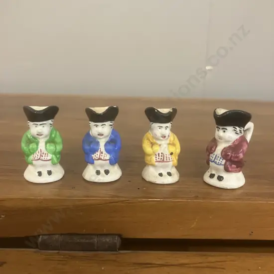 Vintage Devonmoor Pottery England Miniature Toby Jugs x 4 (1930-1950)