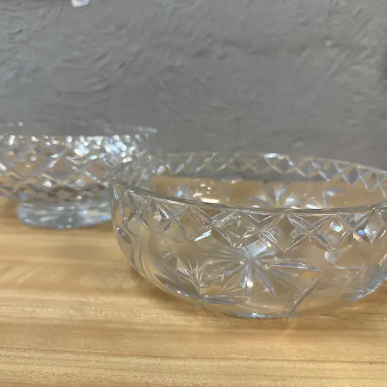 Vintage Crystal Bowls Including Footed