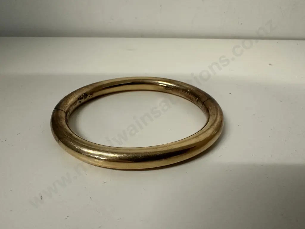 Vintage Round Hinged Bangle Stamped ? Image 1++