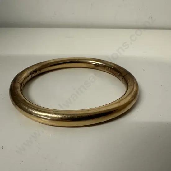 Vintage Round Hinged Bangle Stamped ?