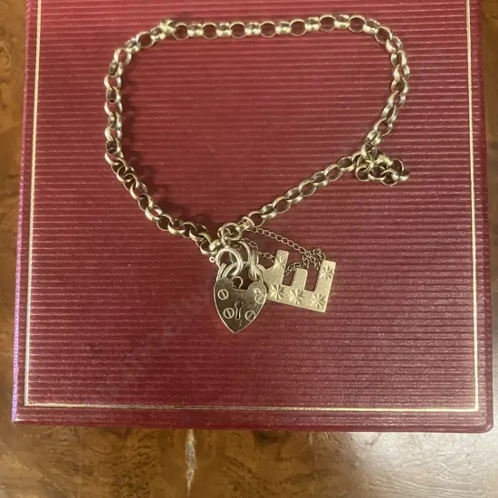 Alistair Stewart Jewellers Hallmarked Gold Padlock Clasp With Gold Chain Bracelet