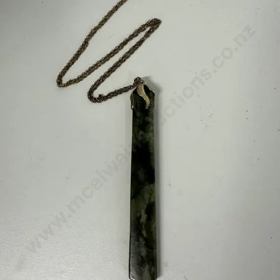 New Zealand Pounamu Pendant On Chain L8.5cm.