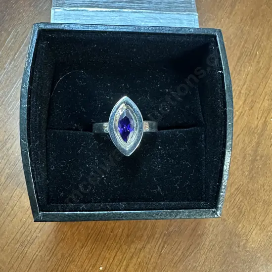 Stamped 925 Ring With Purple Gem Stone