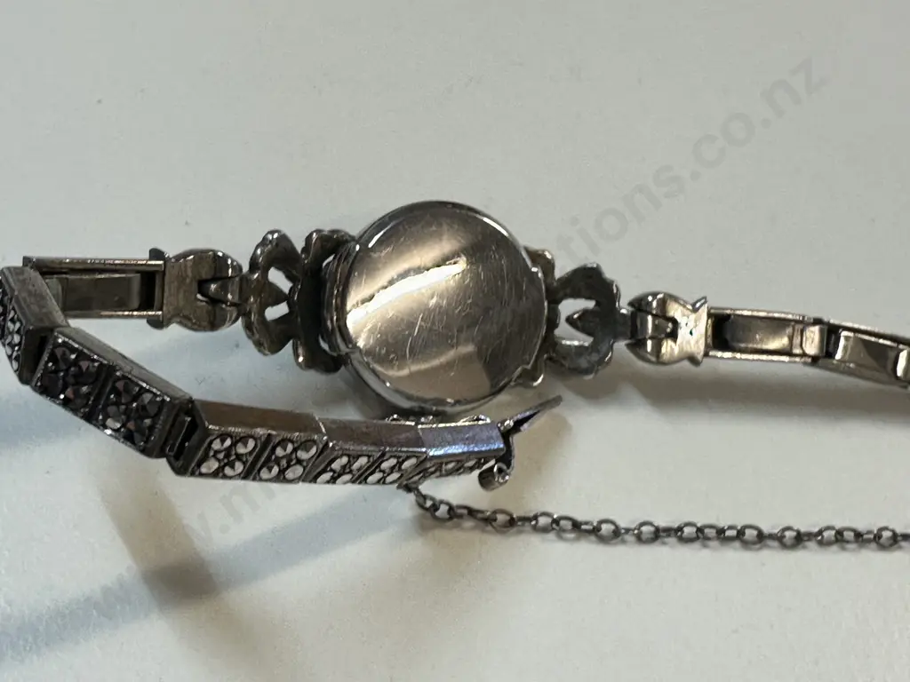 Vintage Marcasite Laco 17 Jewels Watch Image 1++