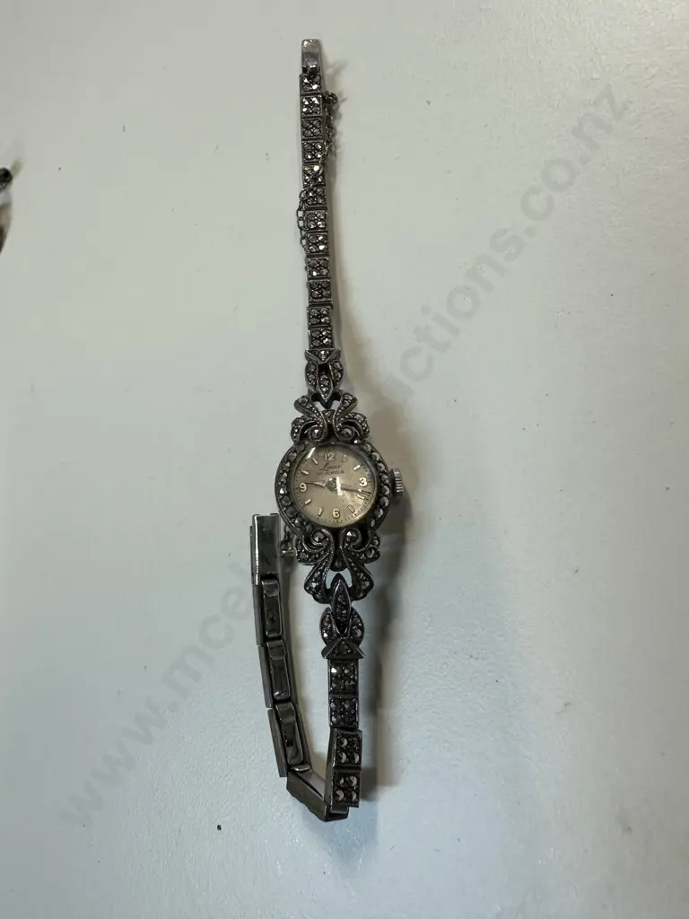Vintage Marcasite Laco 17 Jewels Watch Image 1++