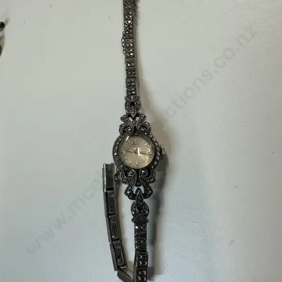 Vintage Marcasite Laco 17 Jewels Watch