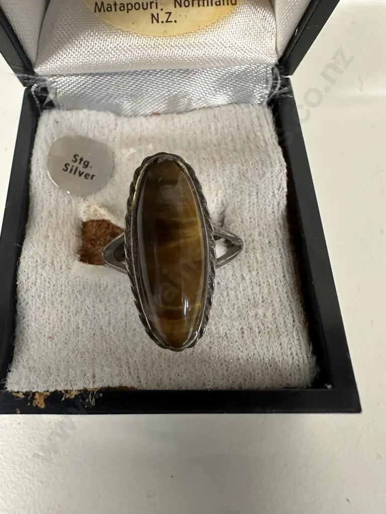 Tiger Eye Sterling Silver Ring Image 1++