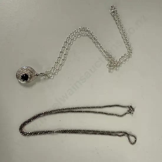 Sterling Silver Necklaces x2 Stamped