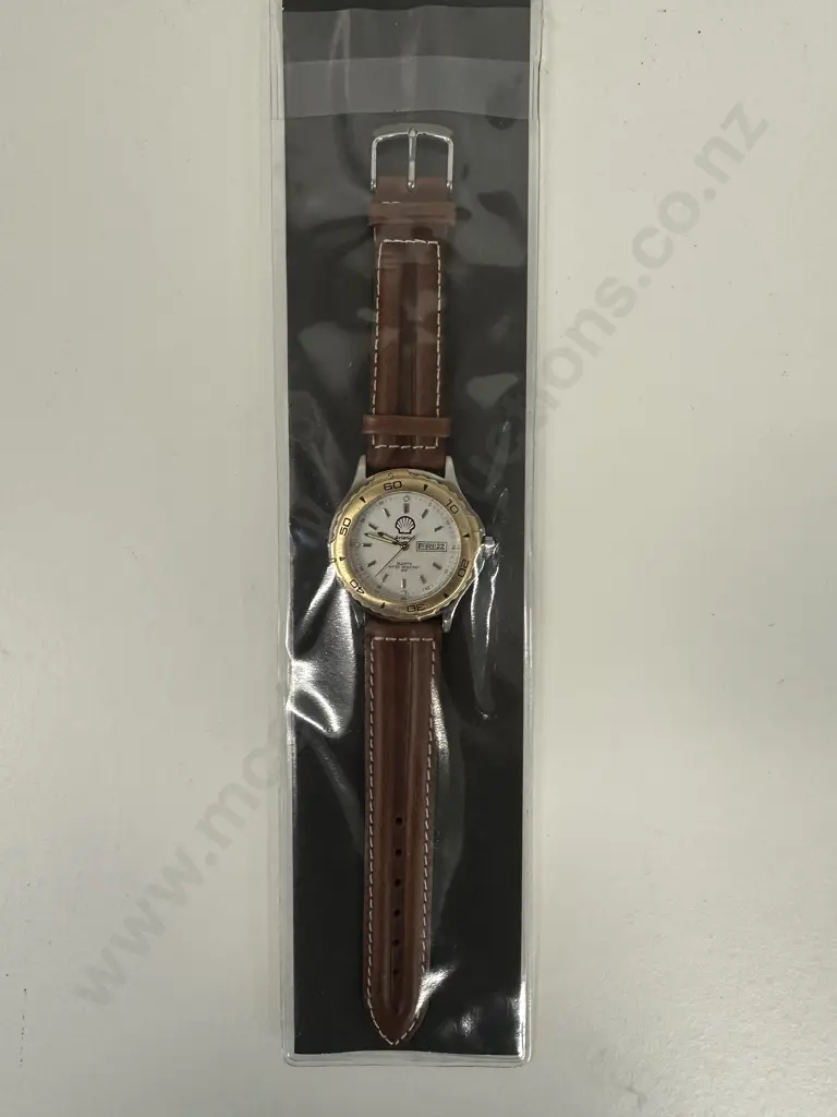 Quartz Watch 'Aviation' Water Resistant Brown Strap Image 1++