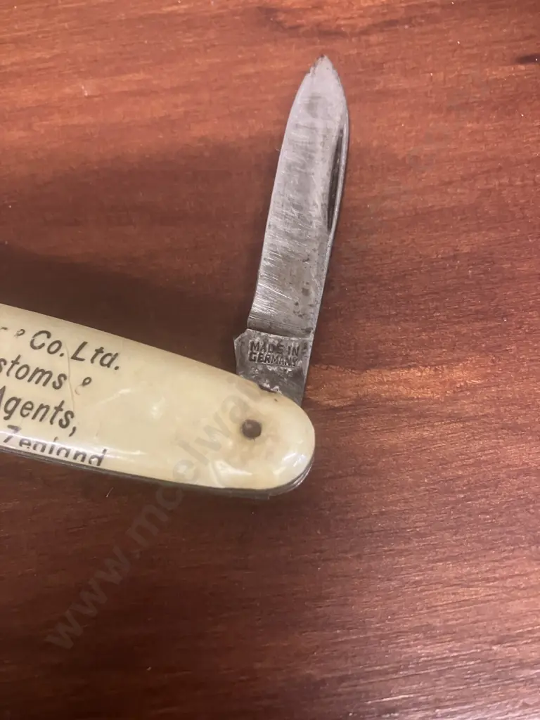 Alan Steevens & Co Ltd (NZ) Advertising Letter Opener With Pen Knife Handle (Stamped Germany) Late 1950-1960s Image 1++