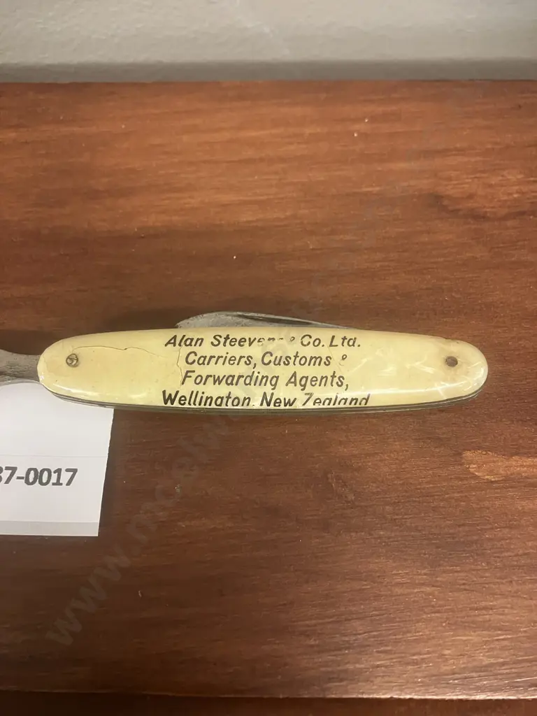 Alan Steevens & Co Ltd (NZ) Advertising Letter Opener With Pen Knife Handle (Stamped Germany) Late 1950-1960s Image 1++