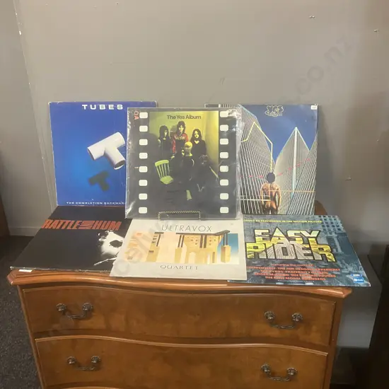 Six Vinyl LPs - The Yes Album, Yes Going For One, U2 Rattle And Hum, Tubes, Ultravox Quartet & Easy Rider Soundtrack