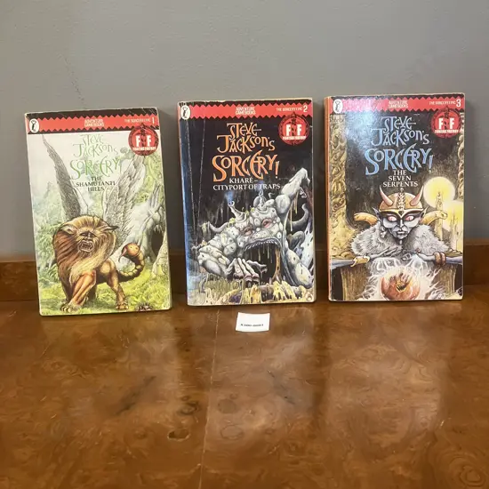 Vintage Steve Jackson’s Sorcery! Adventure Series Game Books  #1, 2, 3 1984 Softcovers