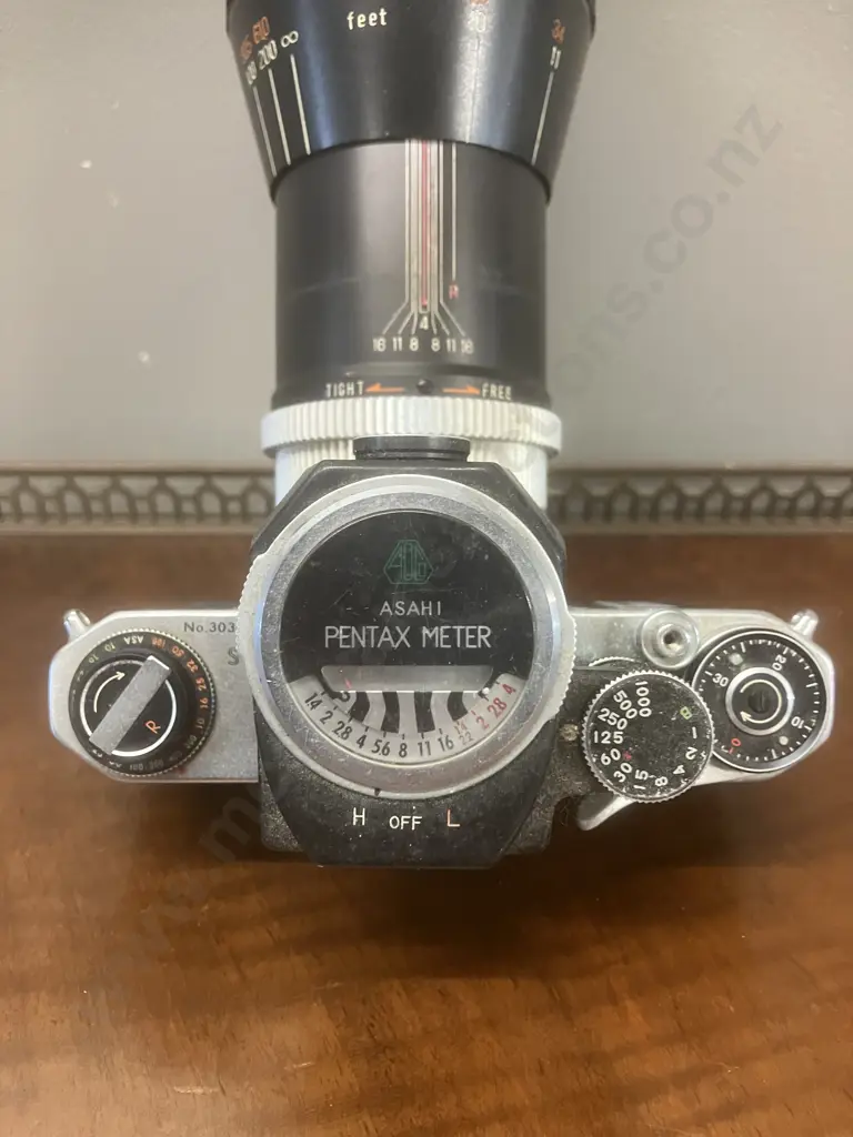 Asahi Pentax S1 35mm SLR Film Camera Japan 1961 With Soligor 250mm f=4 Lens Image 1++