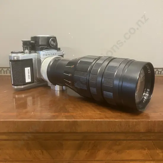 Asahi Pentax S1 35mm SLR Film Camera Japan 1961 With Soligor 250mm f=4 Lens