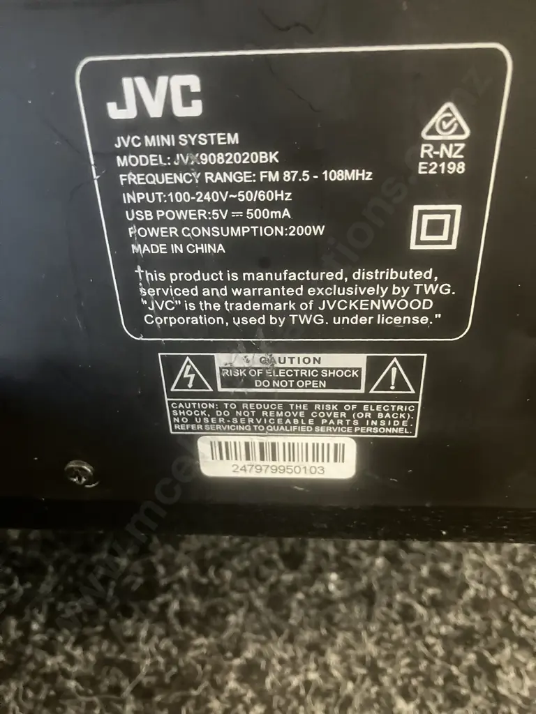 JVC Bluetooth Party Speaker Mini System Model JVX9082020BK Image 1++