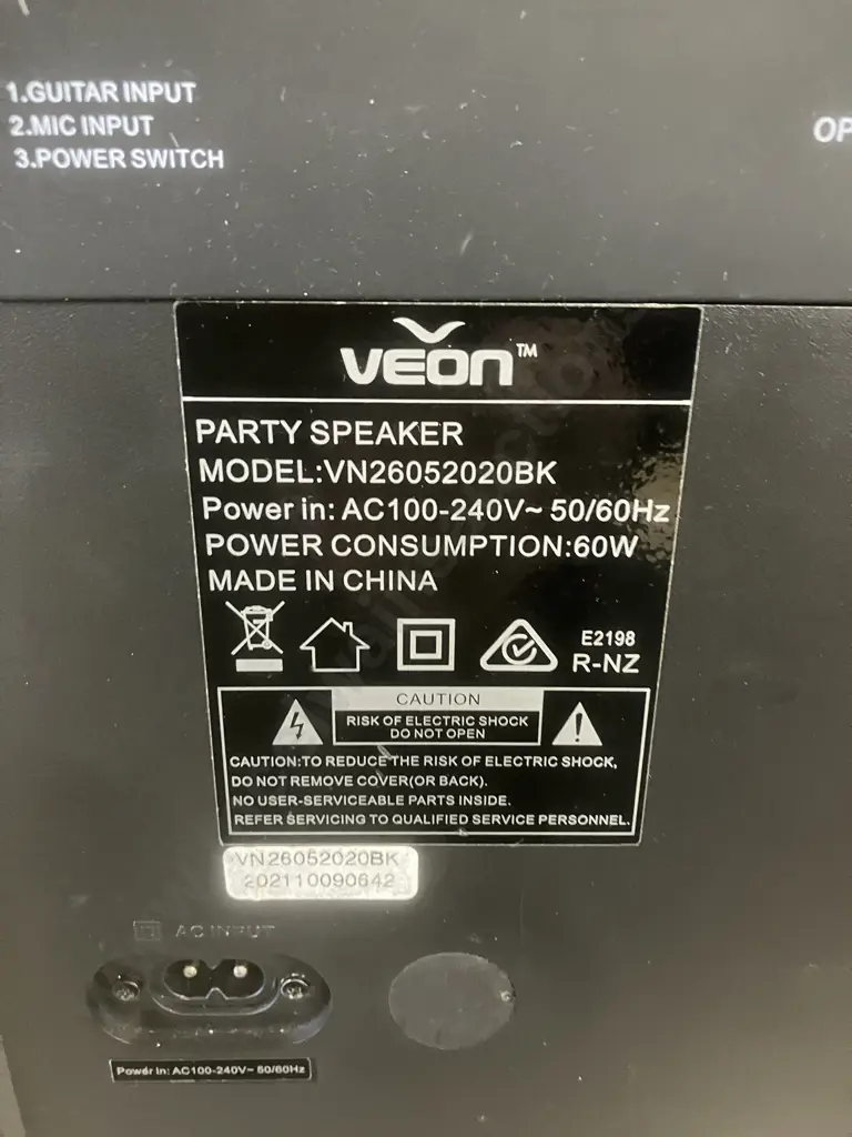 Veon Party Speaker Model VN26052020BK Image 1++