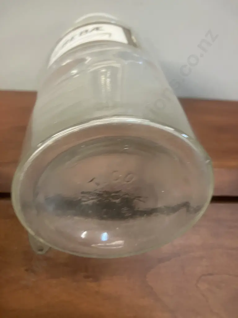 Antique Whitall Tatum Flint Glass Apothecary Jar & Stopper  - Label Under Glass. "P.CUBEBAE" 1901-1924 (H24cm) Image 1++