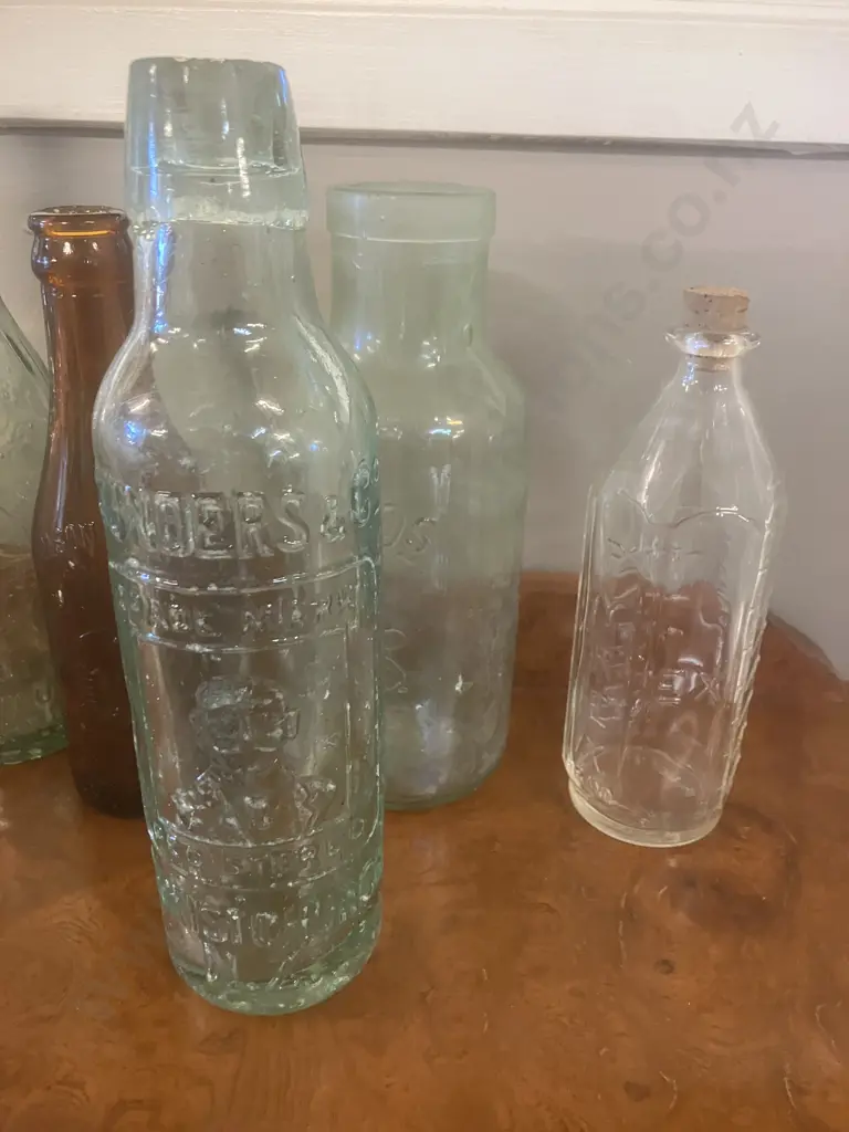 Vintage Bottles - Glass 1 Litre Coca-Cola Bottle, Thomson Lewis Embossed Fountain Bottles, Saunders & Co Etc Image 1++