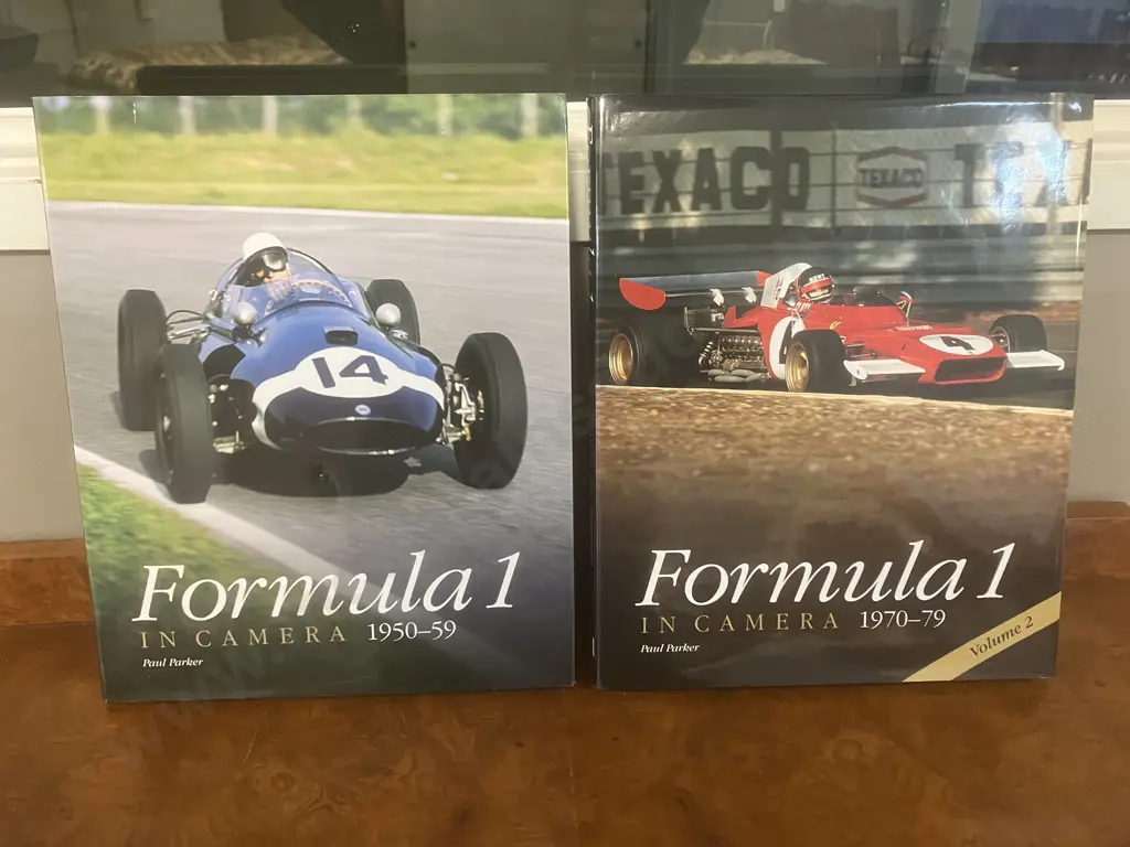 Formula 1 in Camera 1950-59 & Formula 1 in Camera 1970-79 by Paul Parker - First Edition Hardcovers With Dust Jackets Image 1++