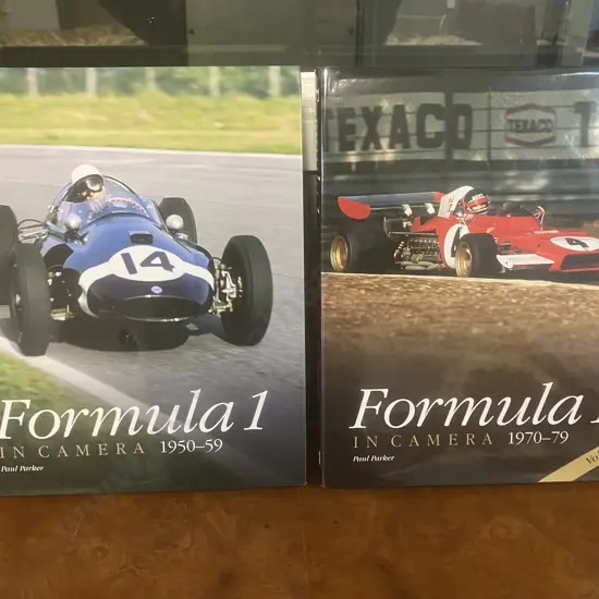 Formula 1 in Camera 1950-59 & Formula 1 in Camera 1970-79 by Paul Parker - First Edition Hardcovers With Dust Jackets