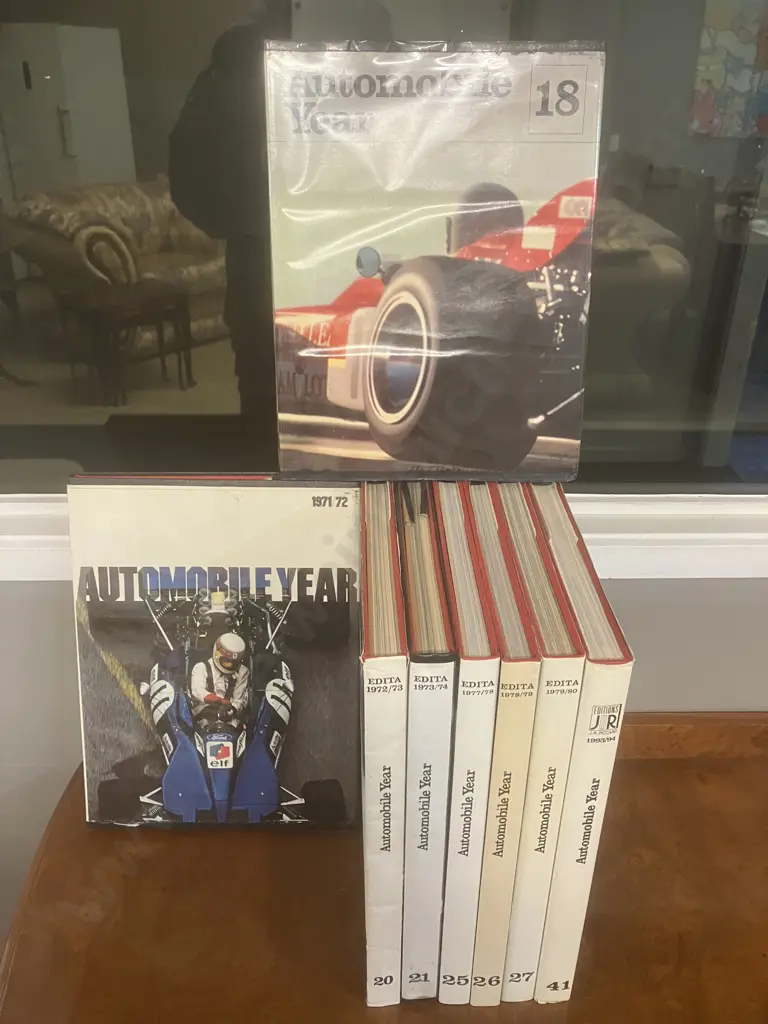Automobile Year Books x Eight - No's 18, 19, 20, 21, 25, 26, 27 & 41, Large Hardcovers With Dust Jackets Image 1++