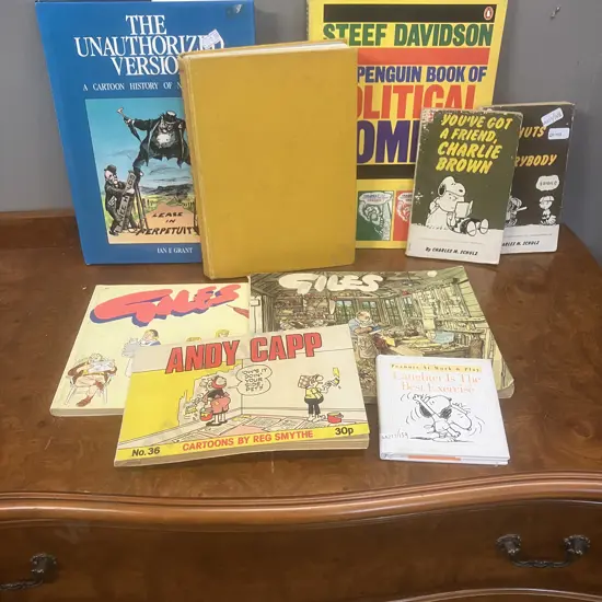 Peanuts, Andy Capp, Giles Books, The Golden Book of Comics, A cartoon History of NZ, Penguin Political Comics