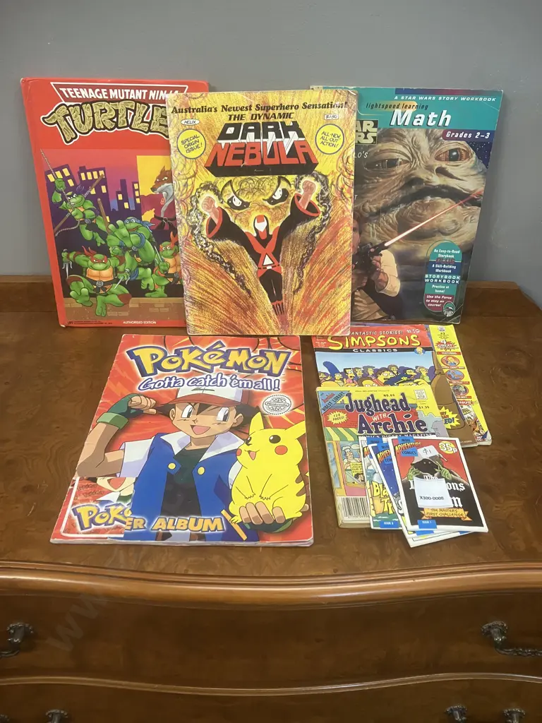 1990 Pokemon Sticker Album, 1982 The Dynamic Dark Nebula by Tad Pietrzykowski Australian Graphic Novel. Comics Etc Image 1++