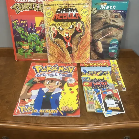 1990 Pokemon Sticker Album, 1982 The Dynamic Dark Nebula by Tad Pietrzykowski Australian Graphic Novel. Comics Etc