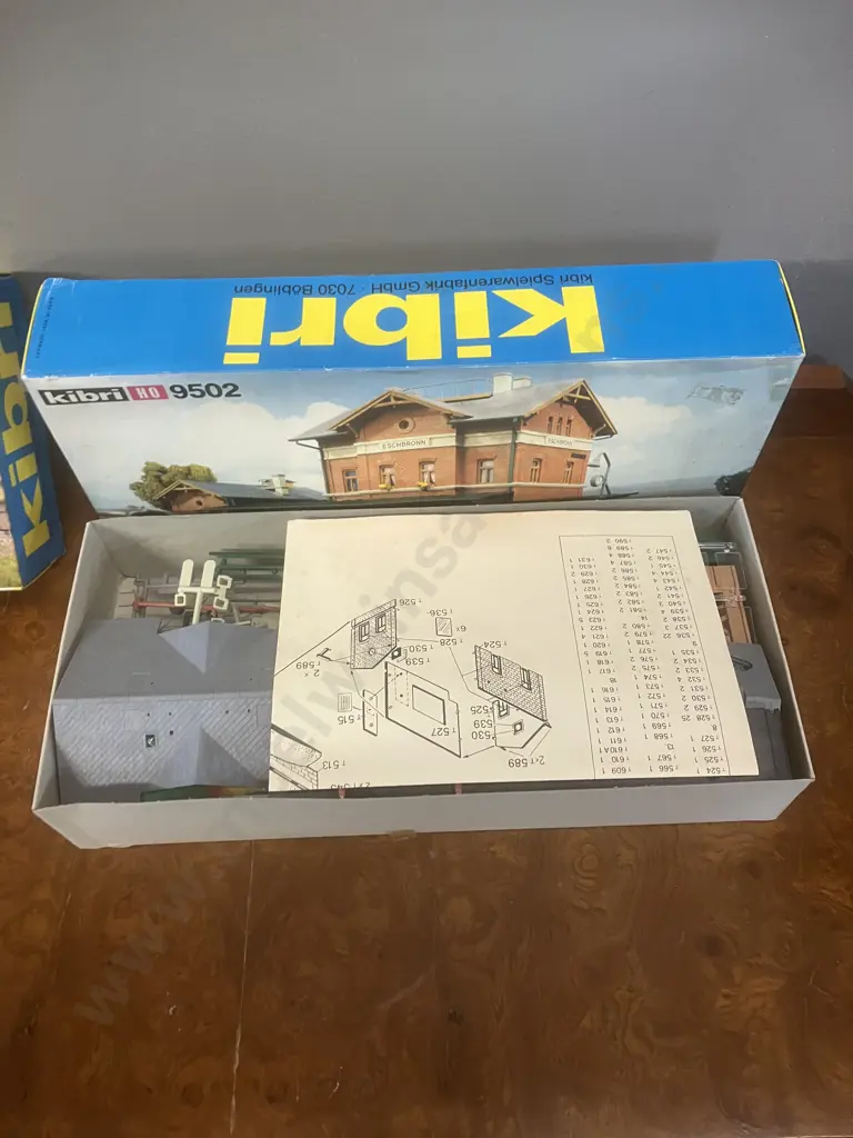 Vintage Boxed Kibri HO Kits 9502 Train Station Platform, 9487 Signal Tower Box, 10266 DB Rail Containers - West German Image 1++
